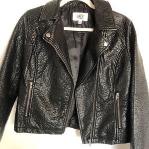 Jack by BB Dakota vegan black leather moto jacket